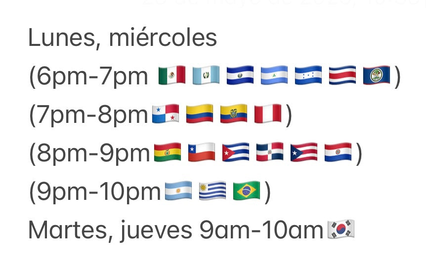 Clase individual (horario 2) - 8 horas para Septiembre