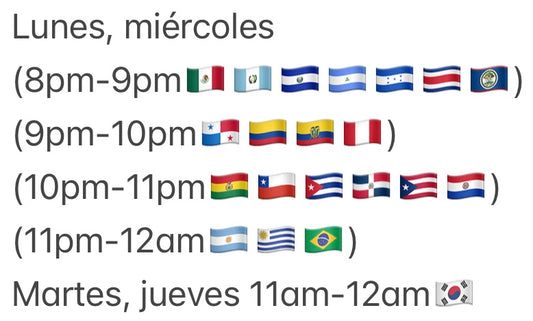 Clase individual (horario3) - 8 horas para Septiembre