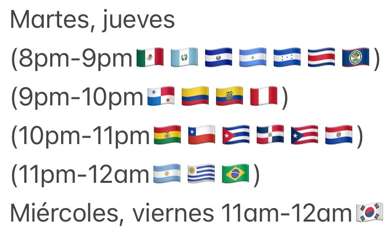 Clase individual (horario 5) - 8 horas para Septiembre