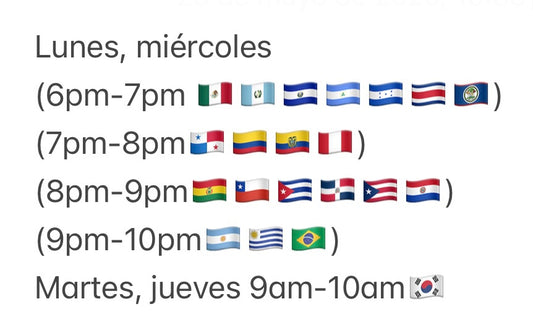 Clase individual (horario 2) - 8 horas para Septiembre